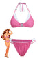 Bikini Rose Vichy Col Licou Double Épaisseur Années 50
