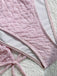 3PCS Set Bikini Rose Halter Plissé Torsadé et Cache Maillot Années '50 5
