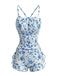 Tankini Rose À Motif Toile De Jouy Années 1950
