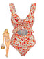 Maillot de Bain Une Pièce Orange Floral Années 1940
