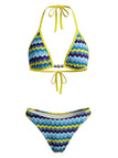 Maillot de Bain Chevron Perle Triangle Multicolore Années 1950