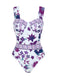 Maillot de Bain Une Pièce Floral à Larges Bretelles et Cache-Maillot Années 1950 12