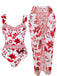 Maillot de Bain Une Pièce Floral à Larges Bretelles et Cache-Maillot Années 1950 17