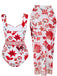 Maillot de Bain Une Pièce Floral à Larges Bretelles et Cache-Maillot Années 1950 19