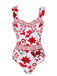 Maillot de Bain Une Pièce Floral à Larges Bretelles et Cache-Maillot Années 1950 22