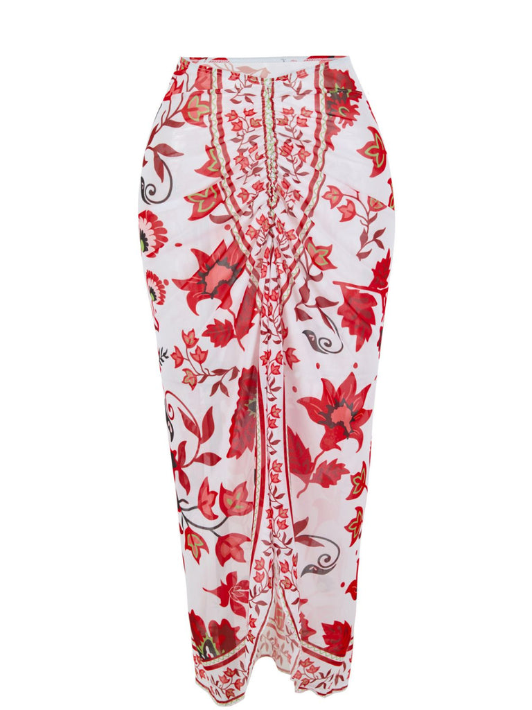 Maillot de Bain Une Pièce Floral à Larges Bretelles et Cache-Maillot Années 1950 23