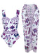 Maillot de Bain Une Pièce Floral à Larges Bretelles et Cache-Maillot Années 1950 8