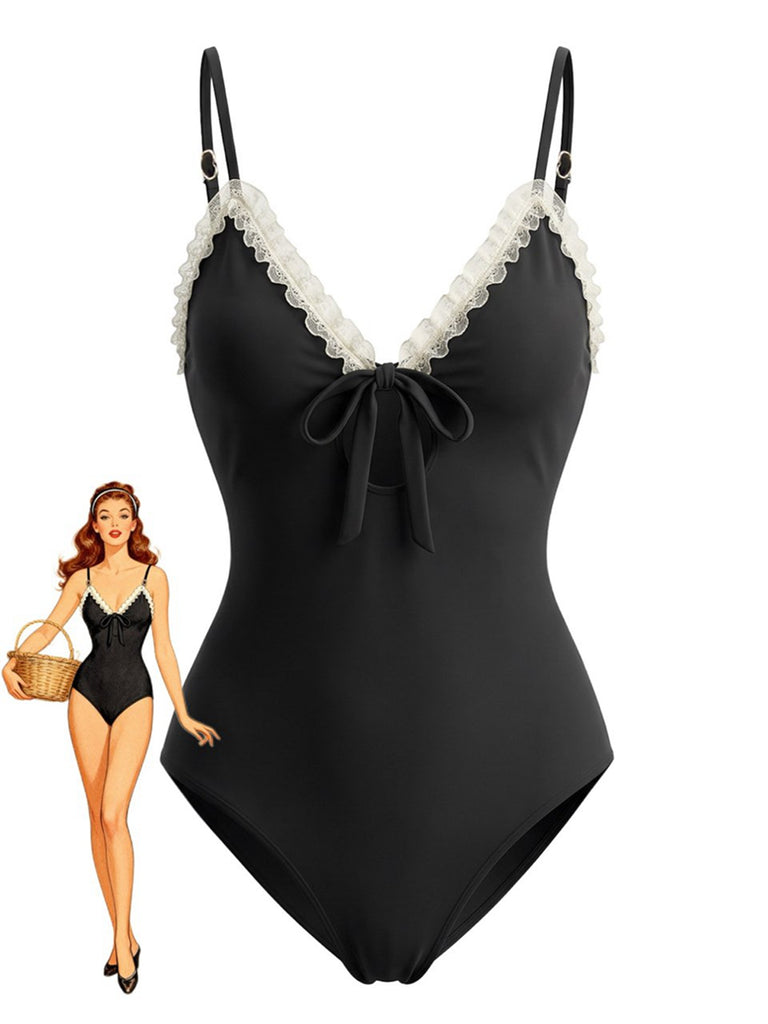Maillot De Bain Une Pièce Bretelles Réglables Années 1940