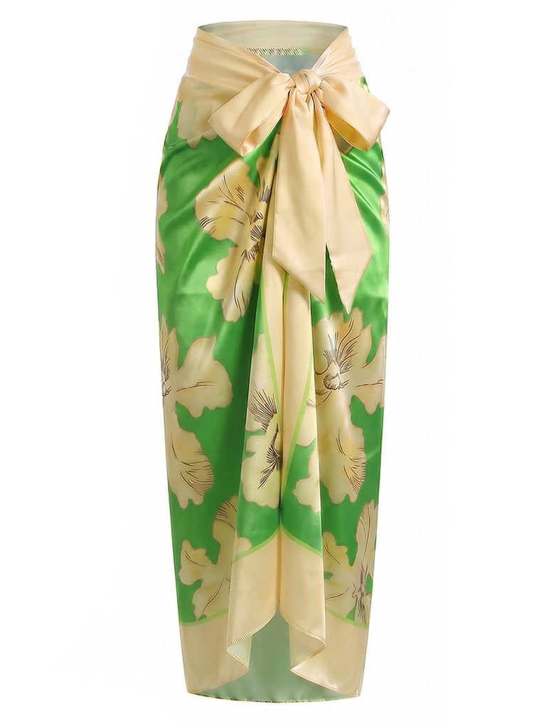 [Prévente] Maillot de Bain Une Pièce Floral Feuille d'Érable Une Épaule et Cache-Maillot Années 1970 3