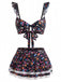 Ensemble Bikini à Volants Floral avec Dentelle Années 1940 11