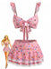 Ensemble Bikini à Volants Floral avec Dentelle Années 1940