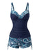 Tankini Noir bohème col V bretelles années 70