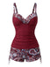 Tankini Noir bohème col V bretelles années 70