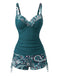 Tankini Noir bohème col V bretelles années 70