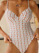 Maillot de Bain Une Pièce à Bretelles Floral Orange Années 1950 3