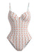 Maillot de Bain Une Pièce à Bretelles Floral Orange Années 1950