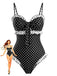 Maillot de Bain Une Pièce à Pois Volants Patchwork Années 1940