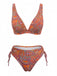 Ensemble Tankini Bohème Floral Col V Années 1970 2