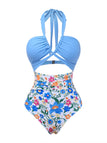 Maillot de Bain Une Pièce Halter Plongeant Découpé Années 1950 4