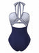 Maillot de Bain Une Pièce Halter Plongeant Découpé Années 1950 3