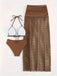 Ensemble 3 Pièces Bikini & Cache-Maillot Style Boho Années 80