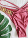 Ensemble Bikini Halter Taille Haute Bleu Années 1980 15