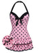 [Prévente] Maillot de bain une pièce noir à pois et nœud des années 1940