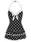 [Prévente] Maillot de bain une pièce noir à pois et nœud des années 1940