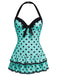 [Prévente] Maillot de bain une pièce noir à pois et nœud des années 1940