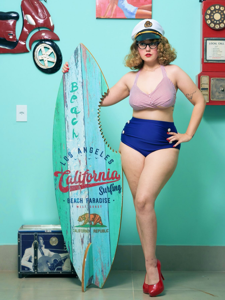 Ensemble de maillot de bain dos nu rayé vert des années 1940