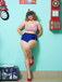 Ensemble de maillot de bain dos nu rayé vert des années 1940
