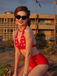 [Prévente] Maillot de bain rouge à pois des années 1950