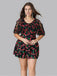 [Grande Taille] Maillot de bain noir jupe motif cerises années 30