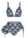 Ensemble de bikini à lacets bleu antique des années 1930