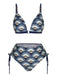 Ensemble de bikini à lacets bleu antique des années 1930