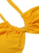 Maillot de bain et cache-maillot vocation rétro motif jaune des années 1970