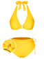 Ensemble de bikini dos nu à lacets jaune des années 1970