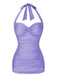 [Prévente] Maillot de bain dos nu froncé violet des années 1950