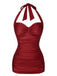 [Prévente] Maillot de bain dos nu froncé violet des années 1950