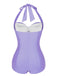 [Prévente] Maillot de bain dos nu froncé violet des années 1950