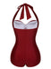 [Prévente] Maillot de bain dos nu froncé violet des années 1950