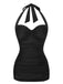[Prévente] Maillot de bain dos nu froncé violet des années 1950