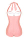 [Prévente] Maillot de bain dos nu froncé violet des années 1950