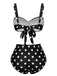 Ensemble bikini à bretelles à pois à pois des années 1950