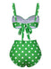 Ensemble bikini à bretelles à pois à pois des années 1950