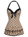 [Prévente] Maillot de bain une pièce noir à pois et nœud des années 1940