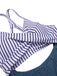 Maillot de bain bleu à rayures et patchwork creux années 1940