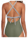 Maillot de bain bleu à rayures et patchwork creux années 1940