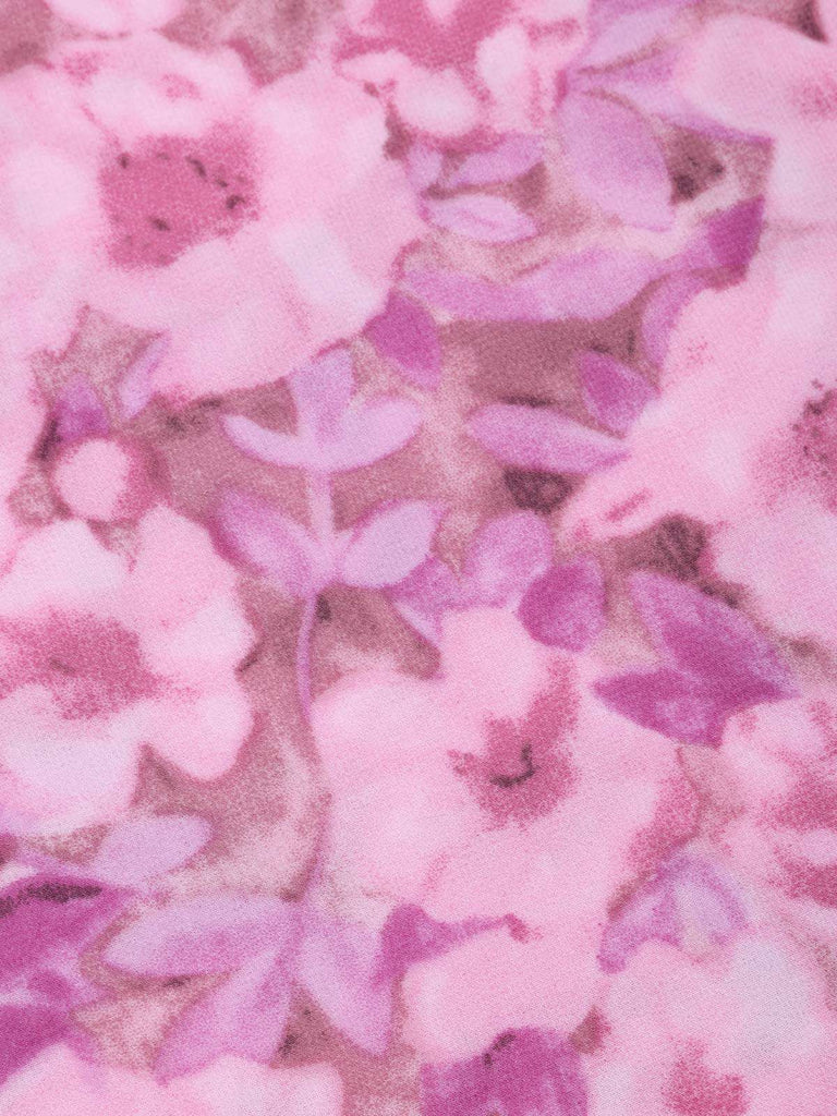 [Prévente] Nuisette Florale Rose Bretelles Fines Bordure Dentelle Années 1960