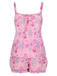 [Prévente] Ensemble pyjama rose avec nœud et animaux marins années 60